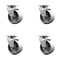 Service Caster 4'' Semi Steel Cast Iron Wheel Swivel Caster Set with Bronze Bearings, 4PK SCC-20S420-SSBZ-4 - alternate 1